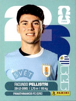 Facundo Pellistri Uruguay samolepka Panini World Cup 2026 #URU20