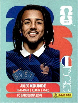 Jules Kounde France samolepka Panini World Cup 2026 #FRA5