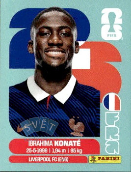 Ibrahima Konate France samolepka Panini World Cup 2026 #FRA6