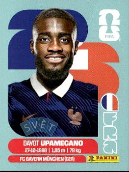 Dayot Upamecano France samolepka Panini World Cup 2026 #FRA7