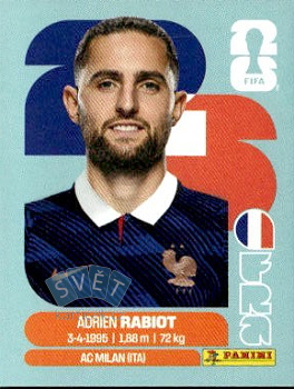 Adrien Rabiot France samolepka Panini World Cup 2026 #FRA12