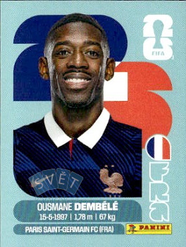 Ousmane Dembele France samolepka Panini World Cup 2026 #FRA15