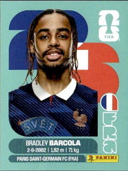 Bradley Barcola France samolepka Panini World Cup 2026 #FRA16