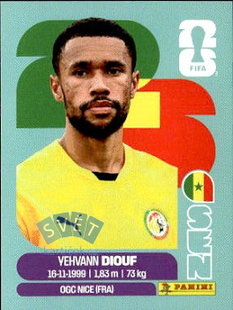 Yehvann Diouf Senegal samolepka Panini World Cup 2026 #SEN3