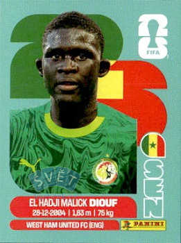 El Hadji Malick Diouf Senegal samolepka Panini World Cup 2026 #SEN7