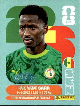 Pape Matar Sarr Senegal samolepka Panini World Cup 2026 #SEN10