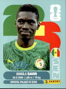 Ismaila Sarr Senegal samolepka Panini World Cup 2026 #SEN16