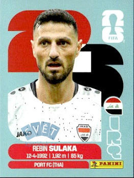 Rebin Sulaka Iraq samolepka Panini World Cup 2026 #IRQ3