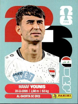 Manaf Younis Iraq samolepka Panini World Cup 2026 #IRQ8