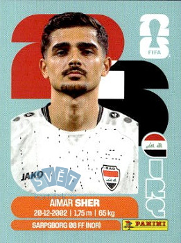 Aimar Sher Iraq samolepka Panini World Cup 2026 #IRQ15