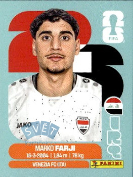 Marko Farji Iraq samolepka Panini World Cup 2026 #IRQ16
