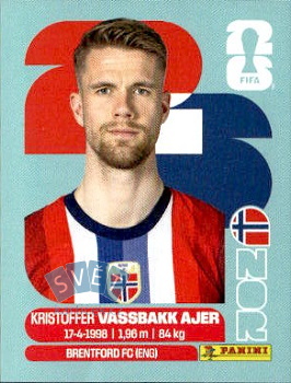 Kristoffer Vassbakk Ajer Norway samolepka Panini World Cup 2026 #NOR5