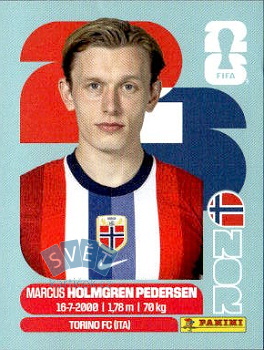 Marcus Holmgren Pedersen Norway samolepka Panini World Cup 2026 #NOR6