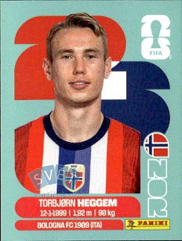 Torbjorn Heggem Norway samolepka Panini World Cup 2026 #NOR8