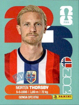 Morten Thorsby Norway samolepka Panini World Cup 2026 #NOR9