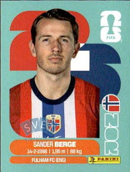 Sander Berge Norway samolepka Panini World Cup 2026 #NOR11