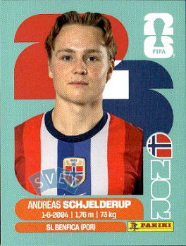 Andreas Schjelderup Norway samolepka Panini World Cup 2026 #NOR12