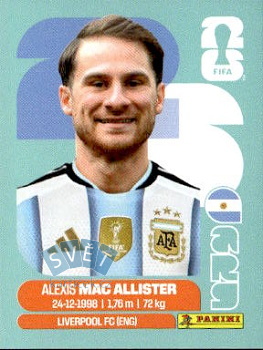 Alexis Mac Allister Argentina samolepka Panini World Cup 2026 #ARG9