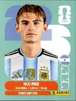Nico Paz Argentina samolepka Panini World Cup 2026 #ARG14