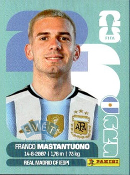 Franco Mastantuono Argentina samolepka Panini World Cup 2026 #ARG15