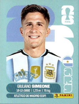 Giuliano Simeone Argentina samolepka Panini World Cup 2026 #ARG20
