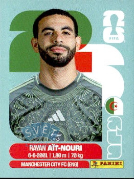 Rayan Ait-Nouri Algeria samolepka Panini World Cup 2026 #ALG5