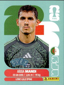 Aissa Mandi Algeria samolepka Panini World Cup 2026 #ALG7