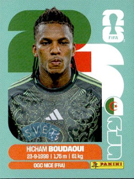 Hicham Boudaoui Algeria samolepka Panini World Cup 2026 #ALG10