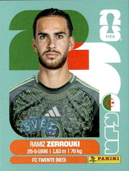 Ramiz Zerrouki Algeria samolepka Panini World Cup 2026 #ALG11