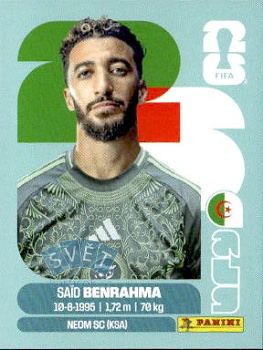 Said Benrahma Algeria samolepka Panini World Cup 2026 #ALG16
