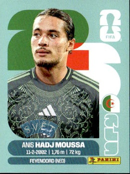 Anis Hadj Moussa Algeria samolepka Panini World Cup 2026 #ALG17