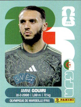 Amine Gouiri Algeria samolepka Panini World Cup 2026 #ALG18