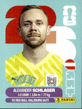 Alexander Schlager Austria samolepka Panini World Cup 2026 #AUT2