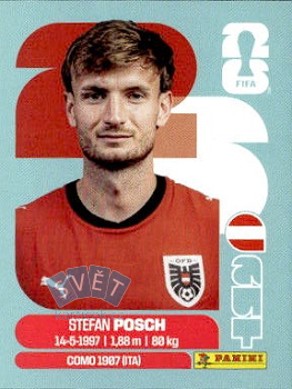 Stefan Posch Austria samolepka Panini World Cup 2026 #AUT7