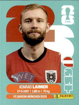 Konrad Laimer Austria samolepka Panini World Cup 2026 #AUT12