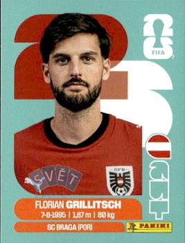 Florian Grillitsch Austria samolepka Panini World Cup 2026 #AUT14