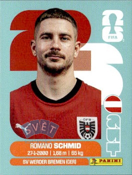Romano Schmid Austria samolepka Panini World Cup 2026 #AUT16