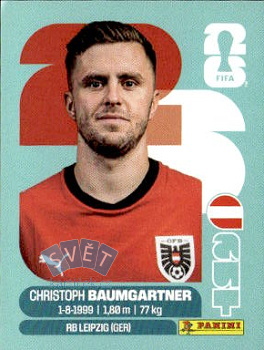 Christoph Baumgartner Austria samolepka Panini World Cup 2026 #AUT18