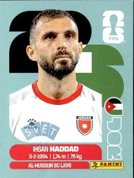 Ihsan Haddad Jordan samolepka Panini World Cup 2026 #JOR3