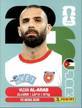 Yazan Al-Arab Jordan samolepka Panini World Cup 2026 #JOR5