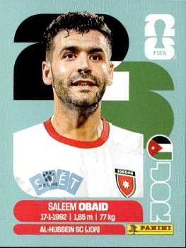 Saleem Obaid Jordan samolepka Panini World Cup 2026 #JOR7