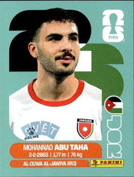 Mohannad Abu Taha Jordan samolepka Panini World Cup 2026 #JOR12