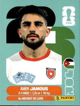 Amer Jamous Jordan samolepka Panini World Cup 2026 #JOR14
