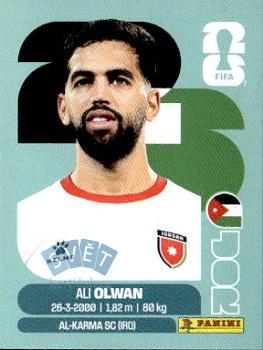 Ali Olwan Jordan samolepka Panini World Cup 2026 #JOR18