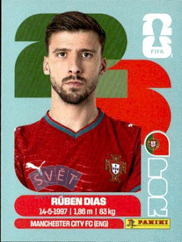 Ruben Dias Portugal samolepka Panini World Cup 2026 #POR4