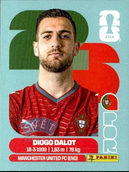 Diogo Dalot Portugal samolepka Panini World Cup 2026 #POR6