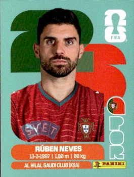 Ruben Neves Portugal samolepka Panini World Cup 2026 #POR11