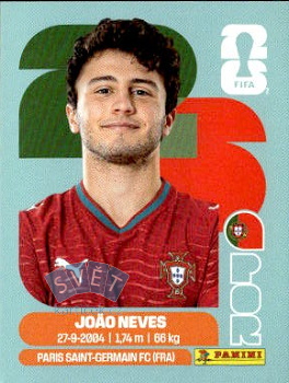Joao Neves Portugal samolepka Panini World Cup 2026 #POR14