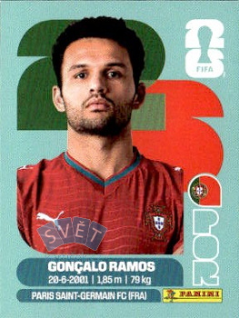 Goncalo Ramos Portugal samolepka Panini World Cup 2026 #POR18