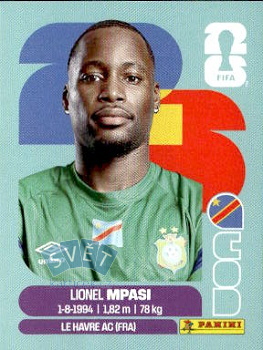 Lionel Mpasi-Nzau Congo DR samolepka Panini World Cup 2026 #COD2